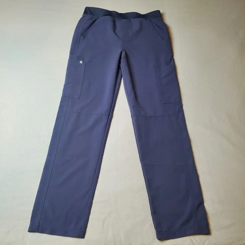 Figs Men's Size M Axim Cargo Scrub Straight Leg Pants Blue T2001